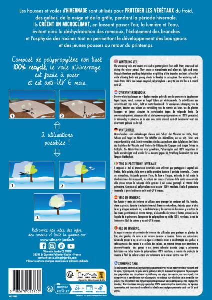 Croissance et protection des végétaux - Voile d'hivernage - 2 m x 10 m - Blanc - MEDIA_PACKAGING_VERSO